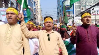 মহান বিজয় দিবসে বরিশাল দক্ষিণ জাতীয়তাবাদী তাঁতীদলের বিজয় র‍্যালি