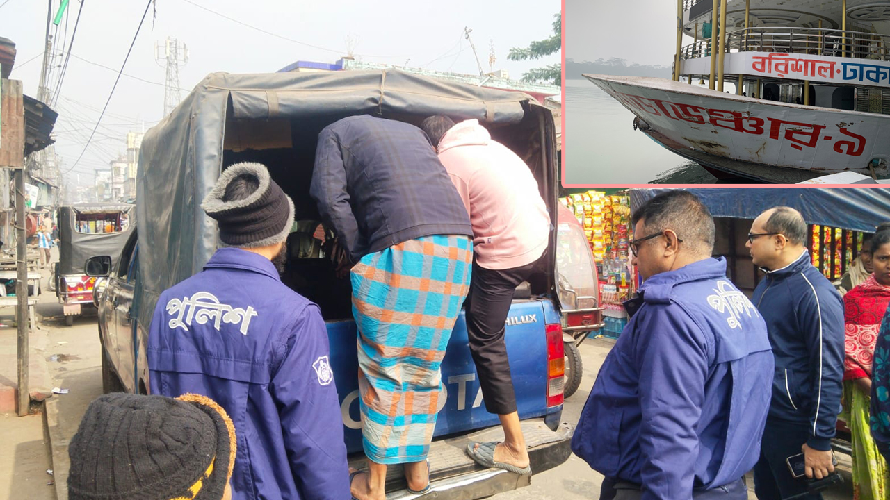 দুই লঞ্চের সংঘর্ষ: ৪ কর্মীসহ ‘অ্যাডভেঞ্চার-৯’ আটক