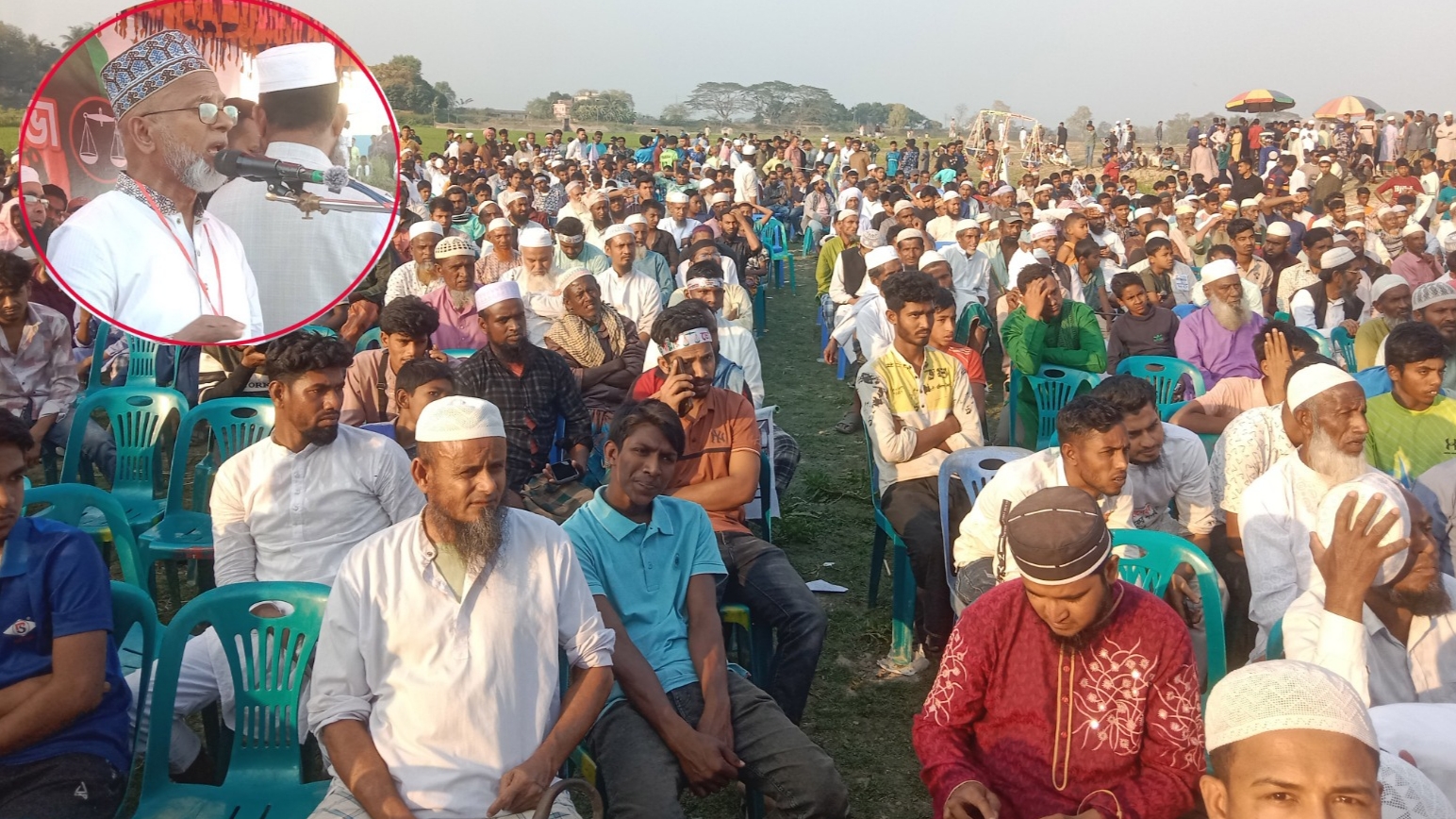 জামায়াতের নির্বাচনী সভা: হাওর মুহুর্তেই জনসমুদ্রে পরিনত