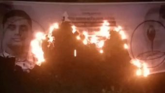 হাসনাতের ব্যানারে দুর্বৃত্তদের আগুন, নির্বাচনী এলাকায় উত্তেজনা
