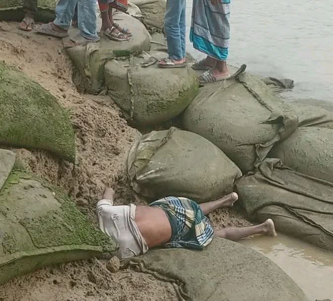বরিশালের চাঁদপুরা ইউনিয়নে নদীর পাড়ে অজ্ঞাতনামা লাশ উদ্ধার