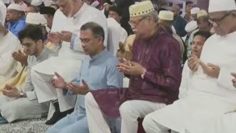 রাষ্ট্রপতি ও প্রধানমন্ত্রীর একসঙ্গে ঈদের নামাজ আদায়