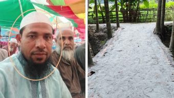 পিরোজপুরে সরকারি রাস্তার বরাদ্দে ইউপি সদস্যের বাড়ির রাস্তা নির্মাণ