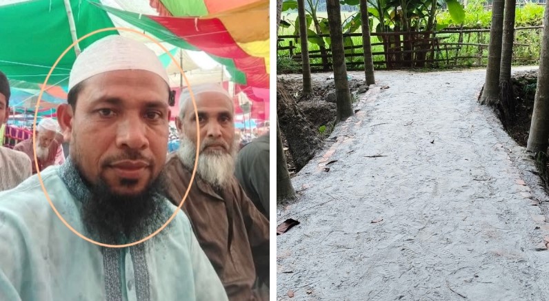 পিরোজপুরে সরকারি রাস্তার বরাদ্দে ইউপি সদস্যের বাড়ির রাস্তা নির্মাণ