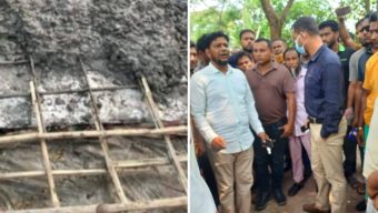 বরিশালে বাঁশের কঞ্চি দিয়ে ব্রিজ ঢালাই : ভেঙে ফেলার নির্দেশ দিল প্রশাসন