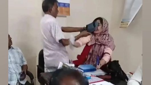 কলেজে ঢুকে শিক্ষিকাকে জুতাপেটা করলেন বিএনপি নেতা