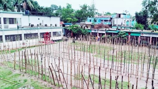 নির্দেশনা অমান্য করে বিদ্যালয় মাঠে পশুর হাটের আয়োজন
