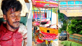 বরিশালে বেপরোয়া ট্রলির ধাক্কায় দুমড়ে-মুচড়ে গেল অটোরিকশা, চালকসহ আহত ৩