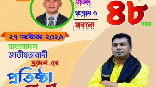 যুবদলের ৪৮তম প্রতিষ্ঠাবার্ষিকী উপলক্ষে বরিশাল মহানগর সাধারণ সম্পাদক মাসুদ হাসান মামুনের শুভেচ্ছা